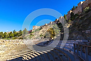 Fortress and Roman Theatre in Malaga, Spain