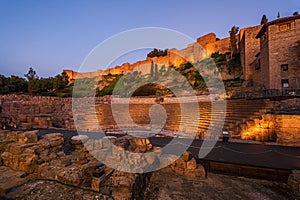 Alcazaba palace with ruins of roman theater, Malaga, Spain