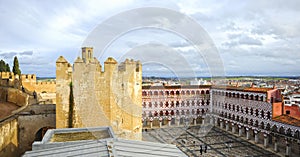 The Alcazaba and Plaza Alta in Badajoz, Extremadura, Spain