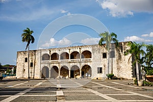 Alcazar de Colon, Diego Columbus residence situated in Spanish Square. Colonial Zone of the city, declared. Santo