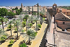 Alcazar de los Reyes Cristianos with Mezquita and Rio Guadalquivir, Cordoba province, Andalucia, Spain photo