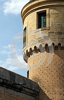The alcazar of segovia, spain, detail of a tower