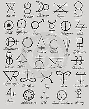 Alchemical signs photo