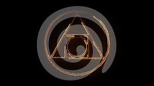 Alchemists neon icon isolated on black background.