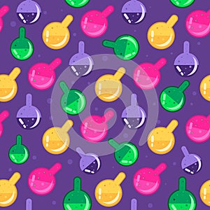 Alchemy glass flasks seamless background