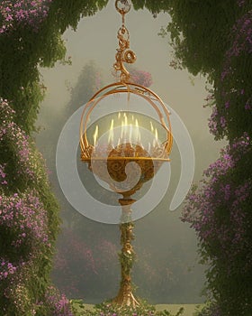 Alchemy, magical details, garden and mystery photo