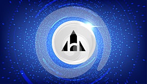 Alchemy Pay ACH coin cryptocurrency concept banner background photo