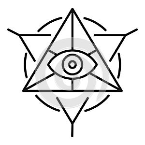 Alchemy pyramid icon, outline style