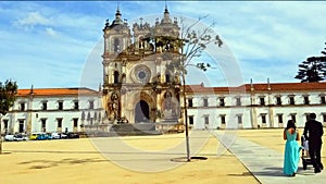 AlcobaÃ§a Monastery exterior shot of entrance Front View of interior