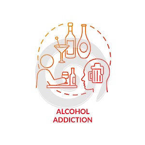 Alcohol addiction concept icon