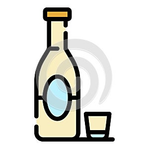 Alcohol addiction icon color outline vector