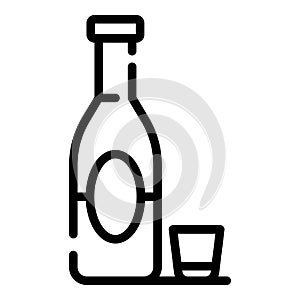 Alcohol addiction icon, outline style