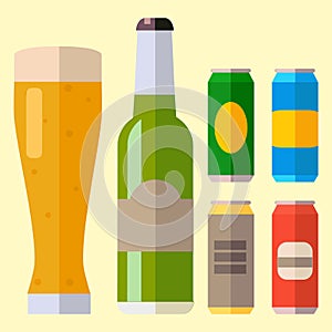 Alcohol beer ale glass vector illustration refreshment brewery and party beverage mug frosty craft drink.