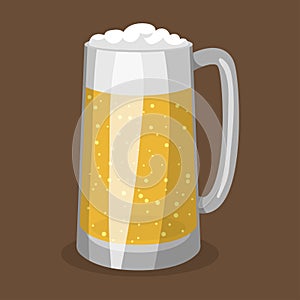 Alcohol beer vector illustration refreshment brewery and party dark beverage mug frosty craft drink.