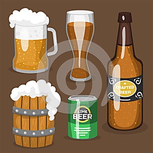 Alcohol beer vector illustration refreshment brewery and party dark beverage mug frosty craft drink.