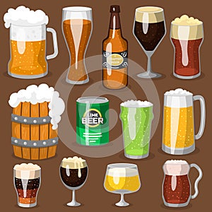 Alcohol beer vector illustration refreshment brewery and party dark beverage mug frosty craft drink.