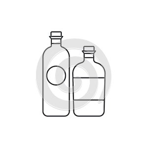 Alcohol beverage bottles icon vector, filled flat sign, solid pictogram isolated on white background