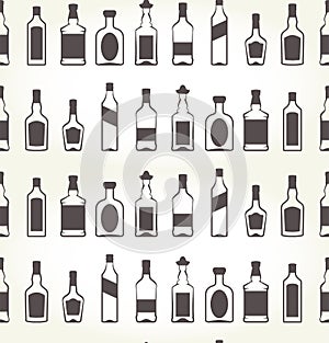 Alcohol bottels seamless patten - booze