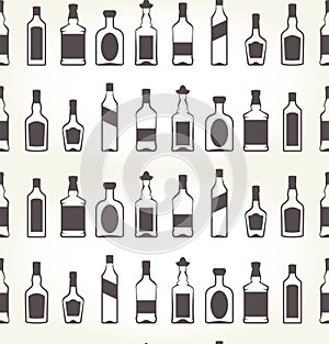 Alcohol bottels seamless patten - booze photo