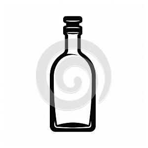 Alcohol Bottle Icon Vector Illustration In Minimalist Gothic Style