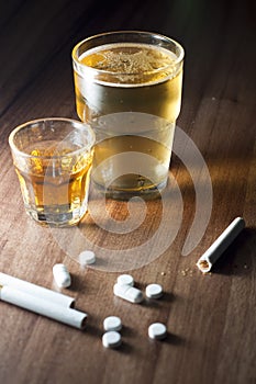 Alcohol Cigarettes Pills