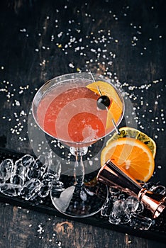 Alcohol cocktail Cosmopolitan.