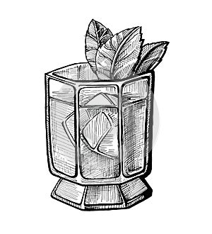 Alcohol cocktail hand drawn illustration