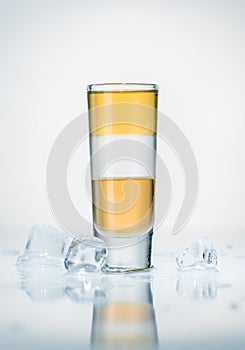 alcohol cocktail shot on a light background