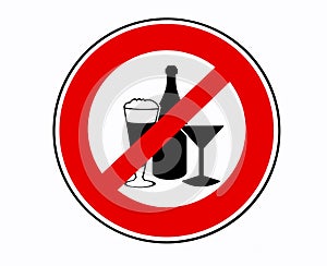 Alcohol consumption in not permitted in this area, prohibition sign