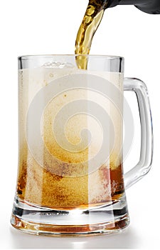 Alcohol dark beer with froth photo