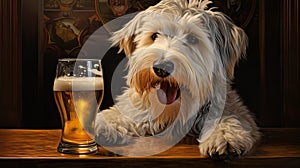 alcohol dog with beer