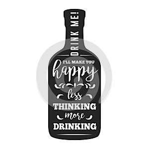 Alcohol drink bottle emblem monochrome