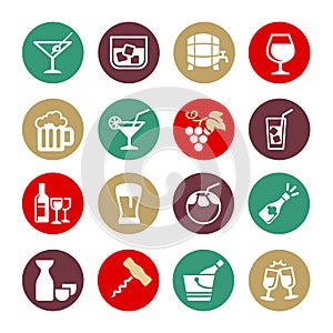 Alcohol drink - web icon set