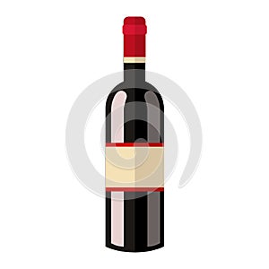 Alcohol drink wine bottle vector.