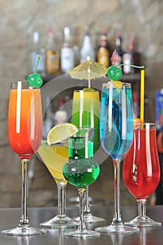 Alcohol Drinks on a Bar