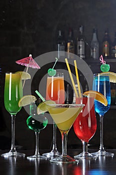 Alcohol Drinks on a Bar