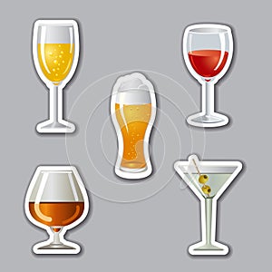 Alcohol drinks stickers