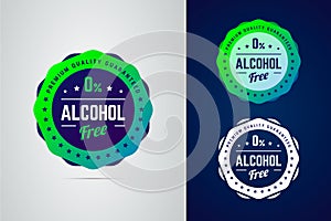 Premium quality guarantee non-alcoholic product vector label. photo
