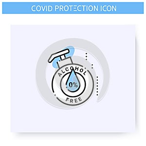 Alcohol free sanitizer line icon