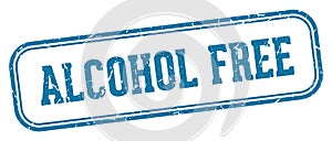 alcohol free stamp. alcohol free rectangular stamp on white background