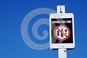 Alcohol Free Zone sign
