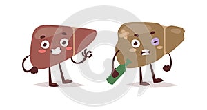 Alcohol harm vector illustration.