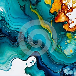 alcohol ink texture fluid ink abstract background art for design broken glass effect, generative ai