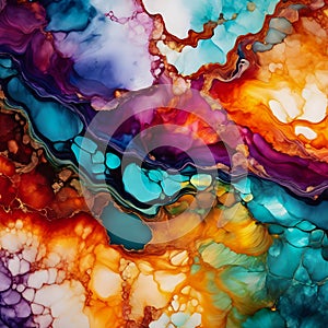 alcohol ink texture fluid ink abstract background art for design broken glass effect, generative ai