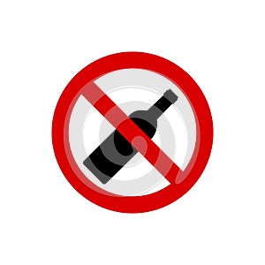 Alcohol not permitted allowed sign. Vector illustration eps 10