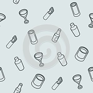 Alcohol outline isometric pattern