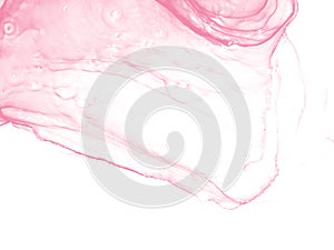 Alcohol pink and whate ink background. Material