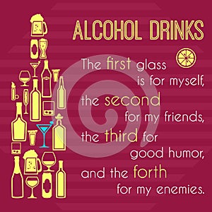 Alcohol poster with bottle icons