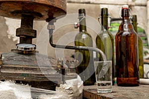 Alcohol production in home conditions. Accessories for the production of homemade moonshine photo