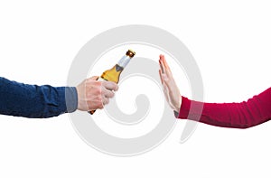 Alcohol refusal gesture photo